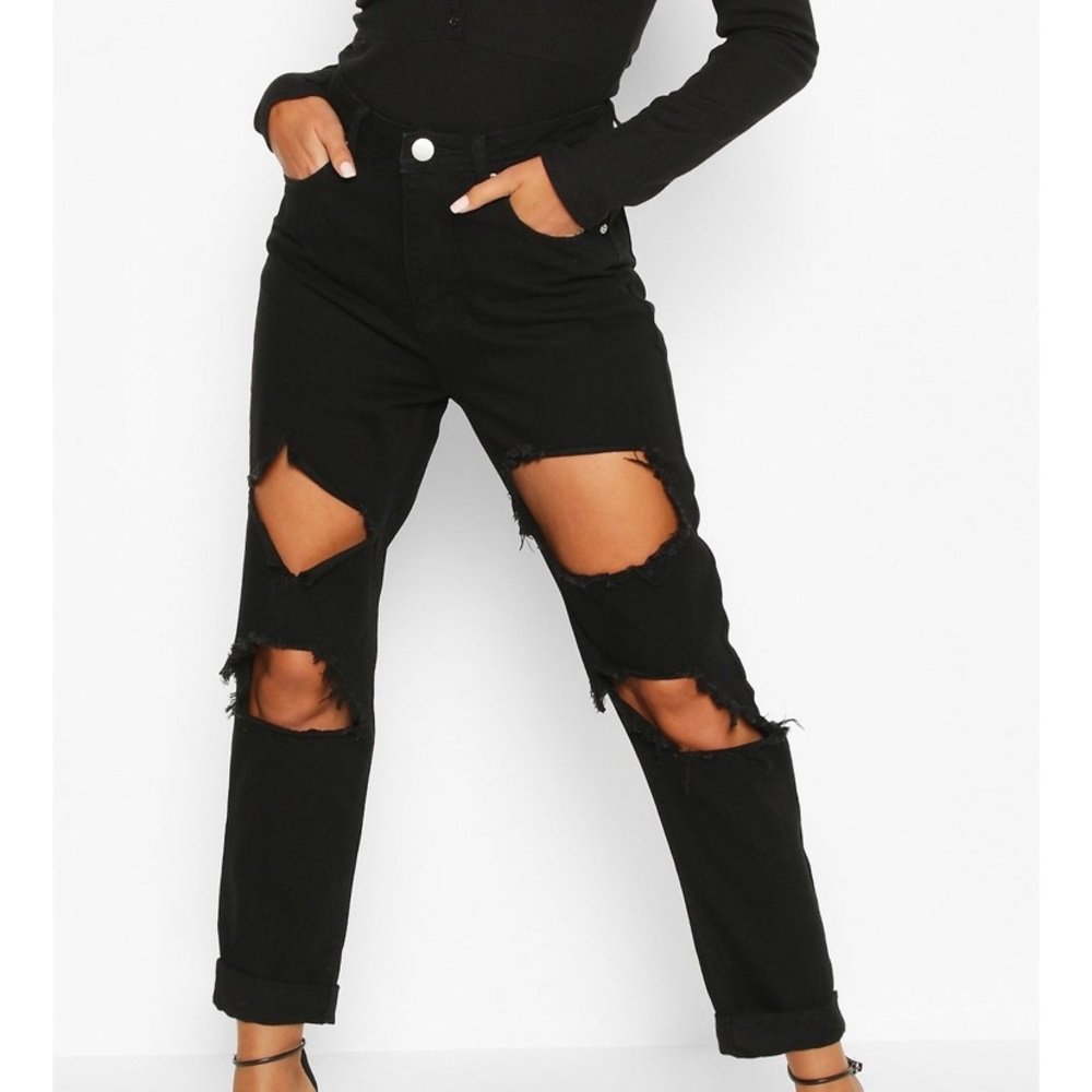 High Waisted Ripped Jeans